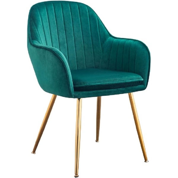 Ripple FURNITURE Dining Room Chairs Living Room Chair Velve Fabric Chair For Hotel Restaurant and Office Visitorâ€¦ (Dark Green)