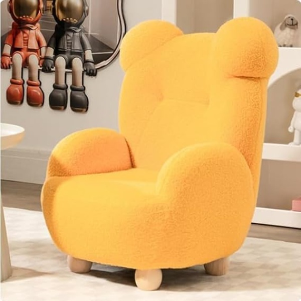 Ripple Furniture Kids Adorable Cartoon Bear Sofa Chair A Cozy and Cute Seating Solution (Yellow)