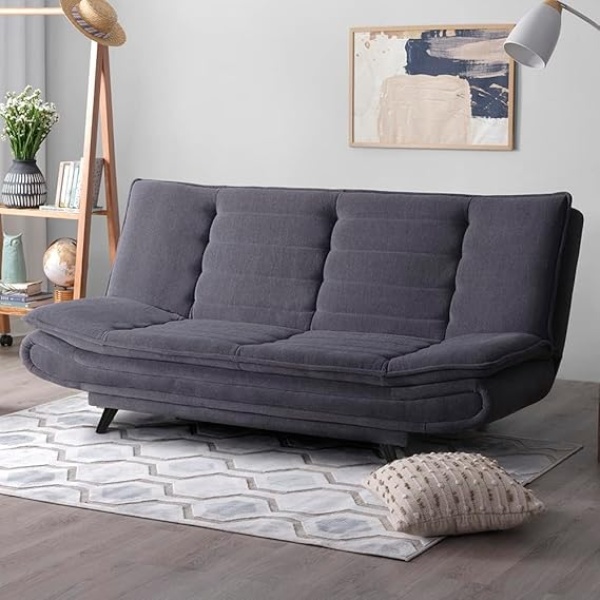 Ripple FURNITURE Foldable 3 Seater Sofa Cum (Ash Grey)