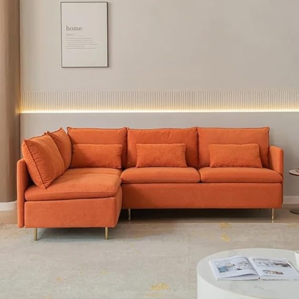 Ripple FURNITURE Orange L shaped living room sofa