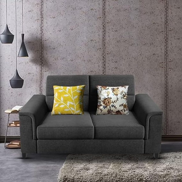 Ripple FURNITURE 2 Seater Sofa Set for Living Room (Black)