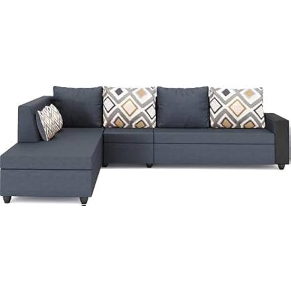 Ripple FURNITURE LHS 5 Seater Sofa For Living Room (Grey)