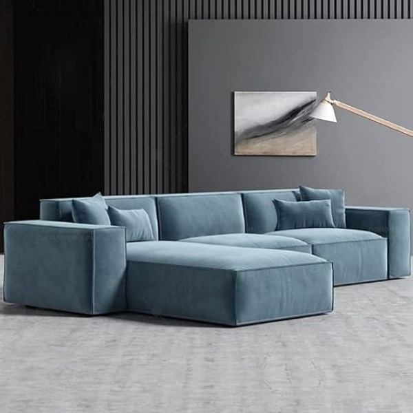 Ripple FURNITURE Modern Design Furniture Sectional Couch L Shape Luxury Sofa Set for Living Room Sofas (Turquoise)Modern Design Furniture Sectional Couch L Shape Luxury Sofa Set for Living Room Sofas (Turquoise)