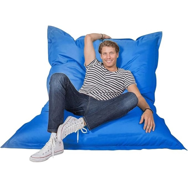 Ripple FURNITURE Rectangle Floating Waterproof Cushion Indoor and Outdoor Big Bean Bag (blue)