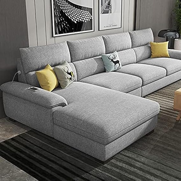 Ripple FURNITURE Overstuffed wooden frame sofa set (grey)