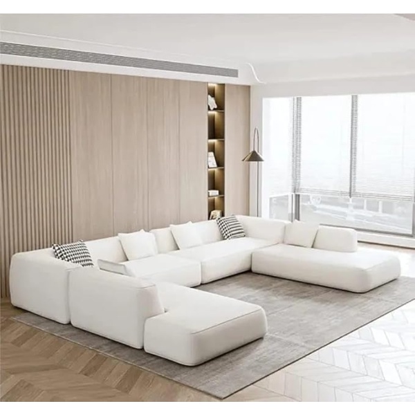 Ripple FURNITURE Elegant U-Shaped Sofa Set