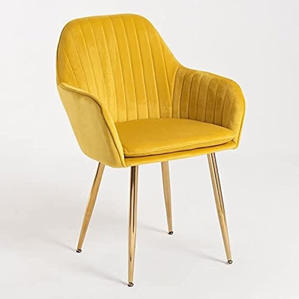 Ripple FURNITURE Living Room,Dinning Room,Hotel Restaurant and Office Visitor Velvet Chair (Mustard Yellow)