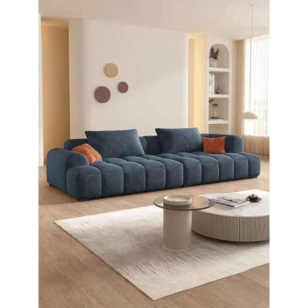 Ripple FURNITURE Modern Living Room Sofa Woobly Design (Dark Blue)