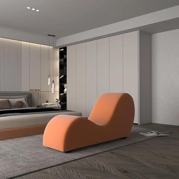 Ripple FURNITURE S-Shaped Multi Functional Sofa A Stylish and Comfortable Addition to Your Home Decor (Orange)