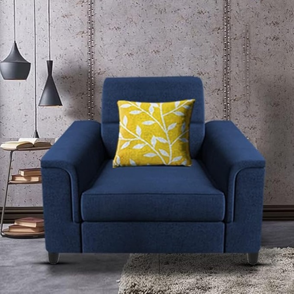 Ripple FURNITURE Single Seater Sofa for Living Room (Blue)