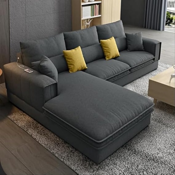 Ripple FURITURE Modern L Shape Sofa Comfort for Living Room (Right)