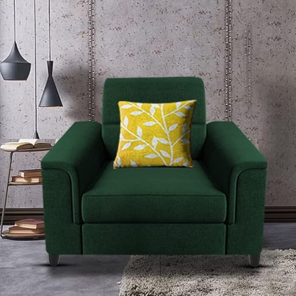 Ripple FURNITURE Single Seater Sofa for Living Room (Green)