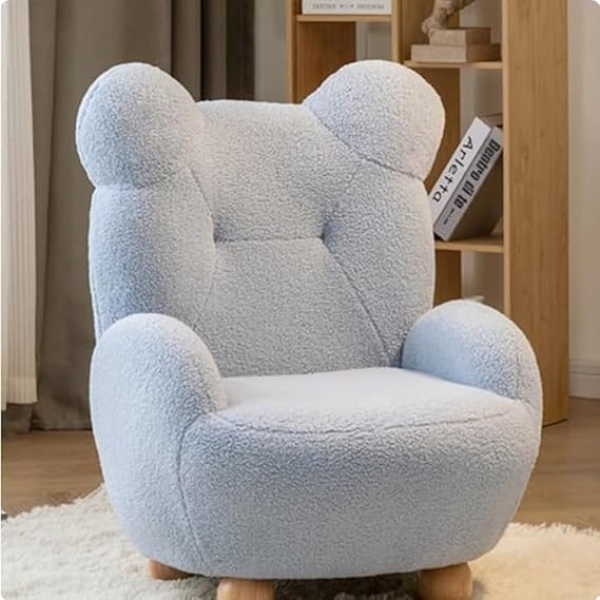 Ripple Furniture Kids Adorable Cartoon Bear Sofa Chair A Cozy and Cute Seating Solution (Lake Blue)