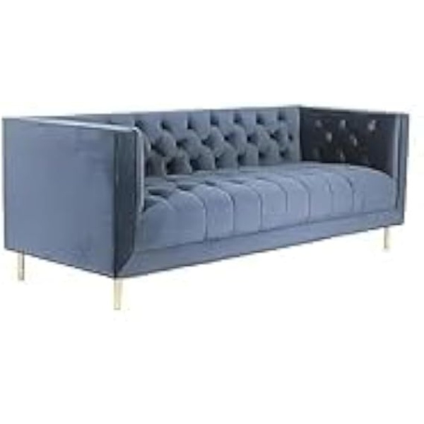Ripple FURNITURE Opulent Italian Elegance: Luxurious White Velvet 3-Seater Sectional Sofa (Grey)