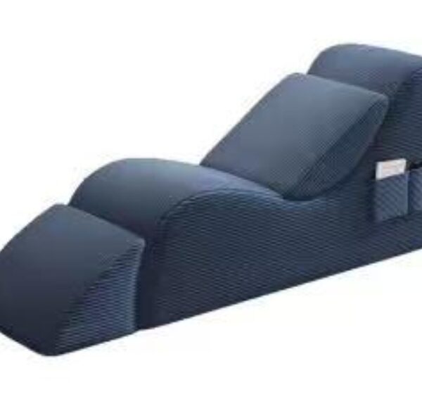 S-Shaped Ergonomic Chaise Lounge Sofa Chair, Compressed High-Density Foam Floor Recliner, Modern Armless Lounge Chair for Living Room, Bedroom, Reading & Gaming, Navy Blue