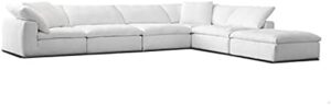 Sectional fabric white sofa set furniture modern chaise modular cloud sofa