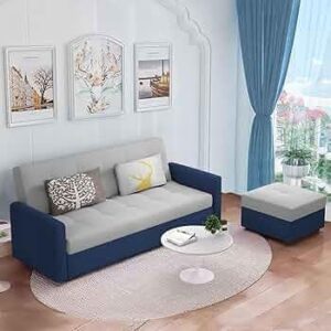 Luxury 3 Seater Sofa For Living Room In Premium Velvet Fabric (Blue Grey)
