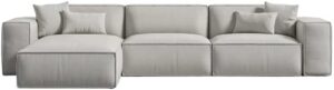 Ripple FURNITURE L-Shape Modern Style Luxury Home Couch (Right, White)