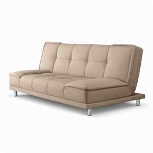 Ripple Furniture Folding Sofa Cum Bed, Convertible Sleeper Sofa for Living Room & Apartments, Space-Saving Modern Sofa Bed, Compact Guest Couch, Elegant Design (Beige)