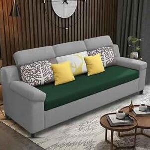 Luxury 3 Seater Sofa For Living Room In Premium Fabric (Green Grey)