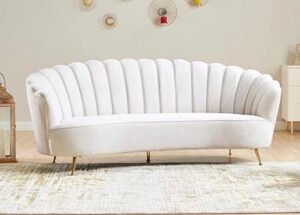 Flower elegant style velvet fabric upholstered 3 seater living room sofa