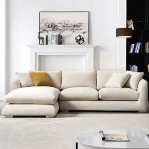 White L shaped corner modular sofa
