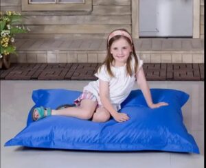 Ripple FURNITURE Sitzsack Bean BagPillow Chair For Outyard and Living Room (Blue, Filled)