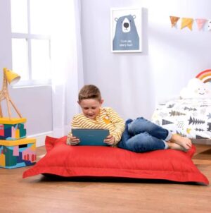 Ripple FURNITURE Sitzsack Bean BagPillow Chair For Outyard and Living Room (Red, Filled)
