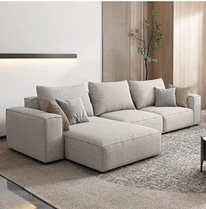 Ripple FURNITURE Modern Modular L-Shape Sofa (Pink)