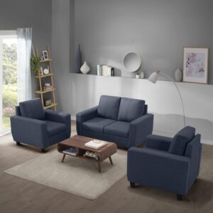 Modern Fabric Sofa (2+1+1, Ocean Blue)