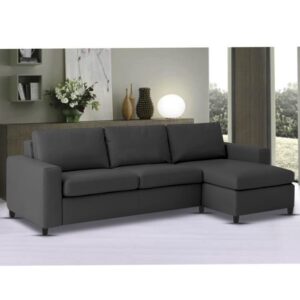RHS 4 Seater L Shape Sofa Set for Living Room (Black)