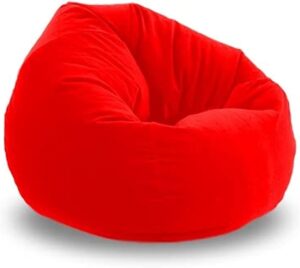 Ripple  FURNITURE Bean Bag Soft and comfortable Lounger chair Living Room Furniture and Outdoor Furniture (Pu Leather, Red)