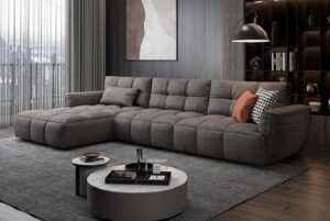 Italian Nordic L-Shape Sofa – Modern Sectional Couch with Premium Fabric Upholstery, High-Density Cushions & Sturdy Frame for Living Rooms & Apartments
