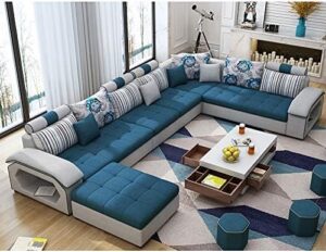 Ripple FURNITURE Modern Couch U Shaped Fabric Living Room Furniture L Shape Corner Sofa Set