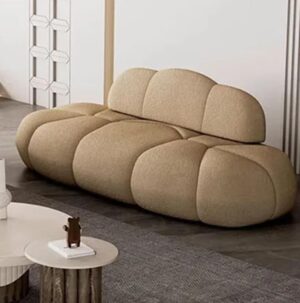 Ripple Furniture Contemporary Armless Sofa Wool Cloud Stylish Living Room Sofa (Brown)