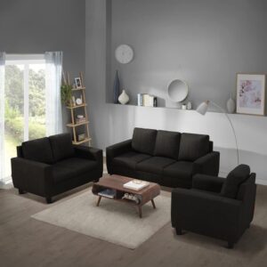 Modern Fabric Sofa (3+2+1 Seater, Woody Brown)