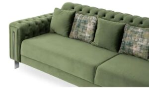 Ripple FURNITURE 3 Seater Luxury Green Chesterfield Couch – Elegant Sofa for Living Room – Classic Furnishings for Stylish Home Decor