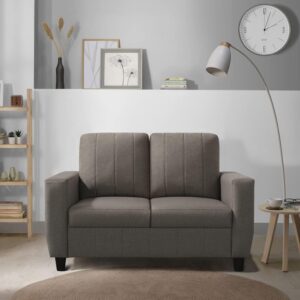 Modern Fabric Sofa (2 Seater, Pebble Brown)