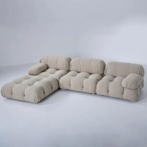 Ripple Furniture Modern Modular Cloud Sofa, Tufted Upholstered Couch with Oversized Cushions, Comfortable Sectional for Living Room, Apartment or Lounge (L Shape)