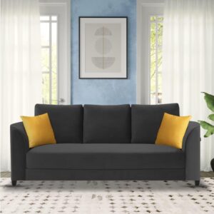 Modern Elegance 3-Seater Sofa Set (Black)