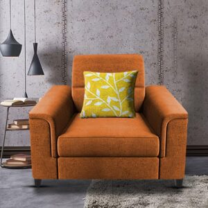 Single Seater Sofa for Living Room (Orange)