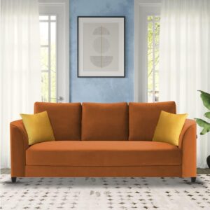 Modern Elegance 3-Seater Sofa Set (Orange)