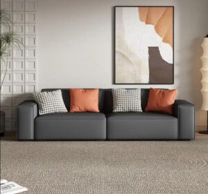 Italian Minimalist Type Square Sofa set Furniture for Living Room Sofa (Black)