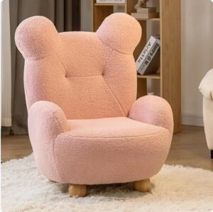 Ripple Furniture Kids Adorable Cartoon Bear Sofa Chair A Cozy and Cute Seating Solution (Pink)