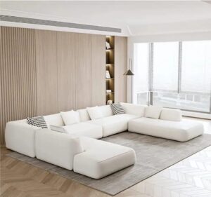 Elegant U-Shaped Sofa Set
