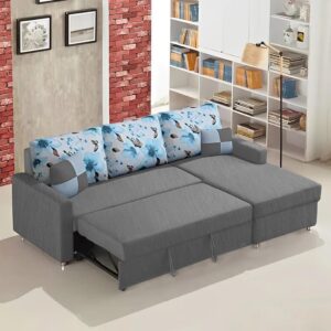 Luxury Sofa Cum Bed For Living Room In Premium Fabric (Grey)
