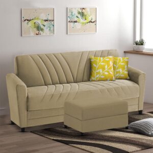 Ripple FURNITURE Elegance Essence 3 Seater Sofa Set with Ottoman (Cream)