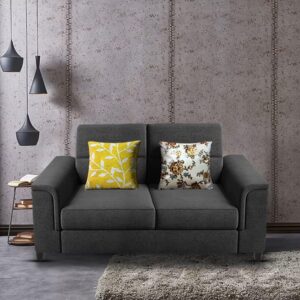 2 Seater Sofa Set for Living Room (Black)