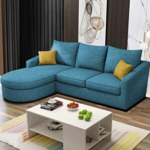EleganceEdge 4-Seater Sofa Set for Living Room (LHS) (Turquise)
