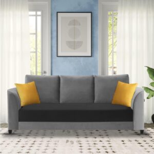 Modern Elegance 3-Seater Sofa Set (Black Grey)